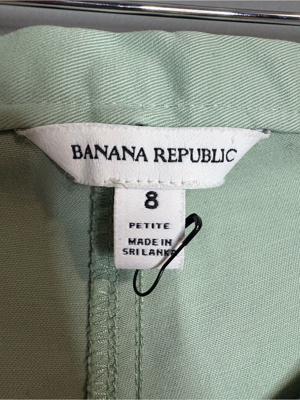 Banana Republic Mint Green Capri Pants Size 8 Petite Stretch Cotton Cropped - Picture 7 of 8